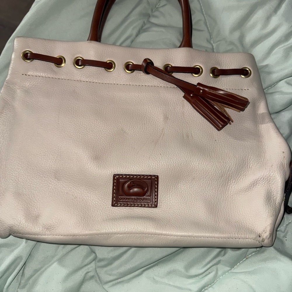 Dooney & Bourke Cream Leather Tote Bag
